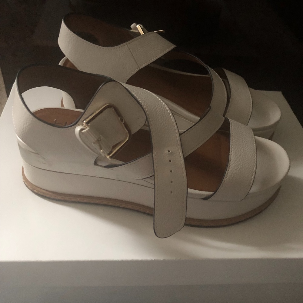 White and silver sandals size 7.5 new